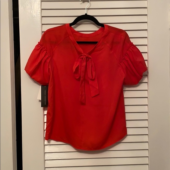 French connection puffed sleeve blouse size s - Picture 3 of 3